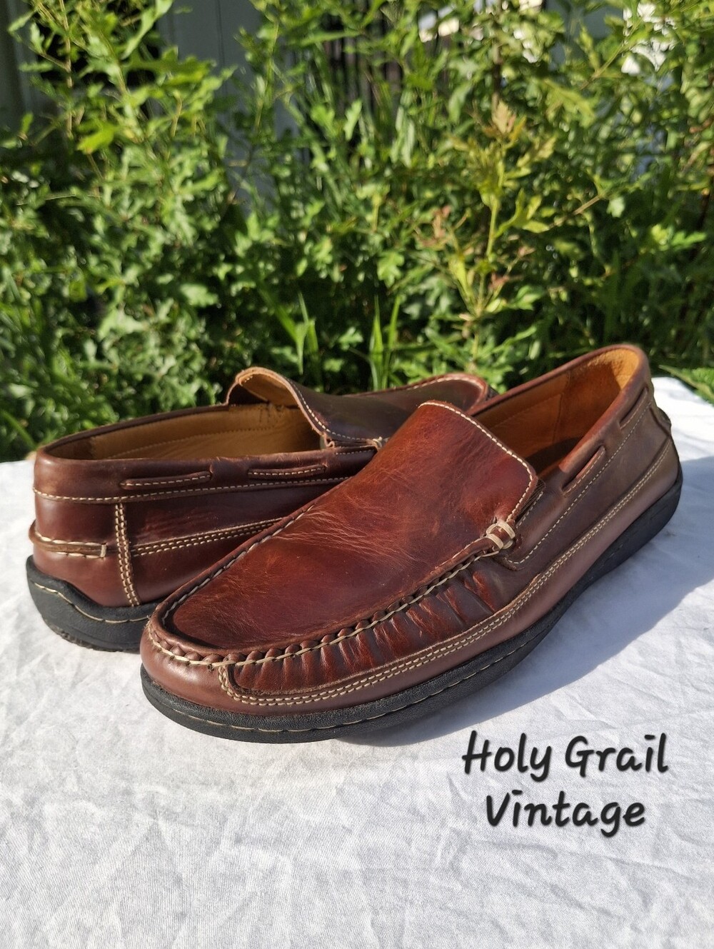 Johnston & Murphy Fowler Venetian Driving Loafers In Oiled Mahogany Leather 9.5